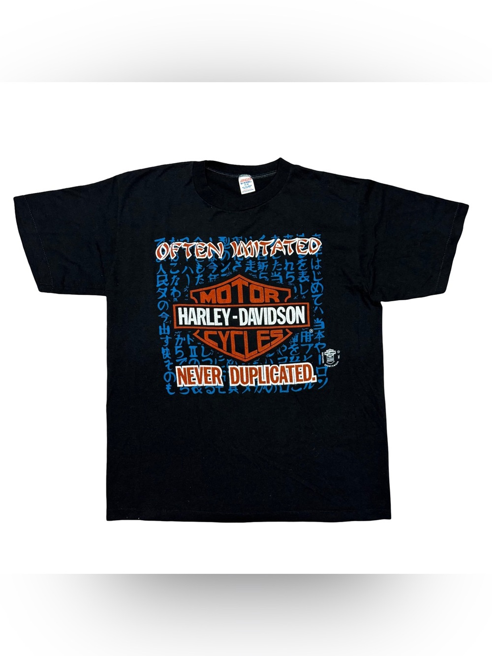 Vintage 1980s Harley-Davidson Often Imitated Never Duplicated T-Shirt Black XL